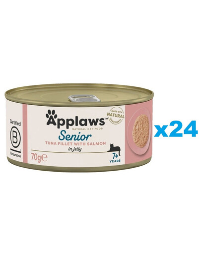 APPLAWS Natural Cat Food Senior Tuna with Salmon in Jelly 24x70g tuńczyk z łososiem w galaretce dla seniora