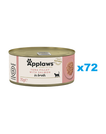 APPLAWS Natural Cat Food Tuna with Salmon in Broth 72x70 g tuńczyk z łososiem w bulionie dla kotów