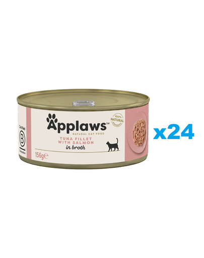 APPLAWS Natural Cat Food Tuna with Salmon in Broth 24x156 g tuńczyk z łososiem w bulionie dla kotów