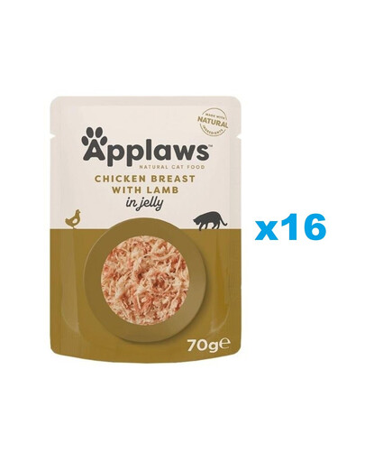 APPLAWS Natural Cat Food Pouch Chicken Breast with Lamb in Jelly 16x70 g kurczak z jagnięciną w galaretce dla kotów