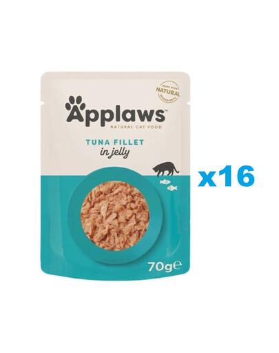 APPLAWS Natural Cat Food Pouch Tuna in Jelly 16x70 g filet z tuńczyka w galaretce dla kotów