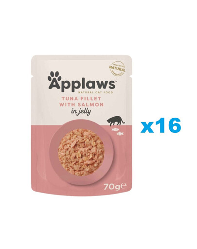 APPLAWS Natural Cat Food Pouch Tuna Fillet with Salmon in Jelly 16x70 g filet z tuńczyka z łososiem w galaretce dla kotów