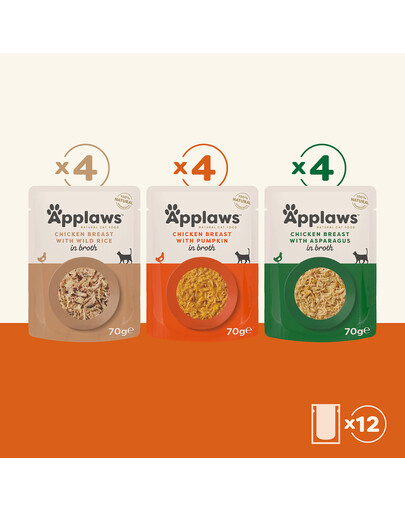 Applaws Natural Cat Food Chicken Multipack 12 x 70 g - mokra karma dla kotów z kurczakiem zestaw 12x70g