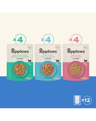 Applaws Natural Cat Food Fish Multipack 12 x 70 g - mokra karma dla kotów z rybą 12x70g