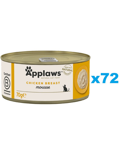 APPLAWS Cat Adult Mousse Chicken mus z kurczakiem 72x70g