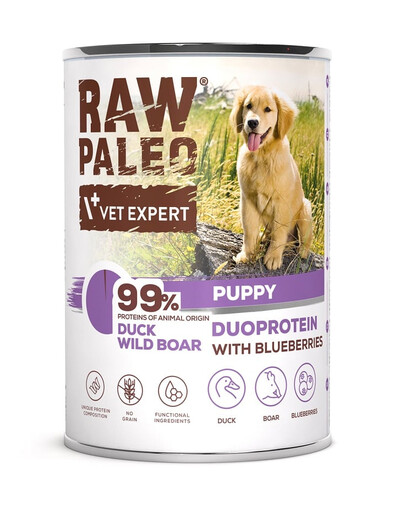 RAW PALEO Duck&Boar Puppy 400g kaczka z dzikiem karma mokra dla szczeniąt