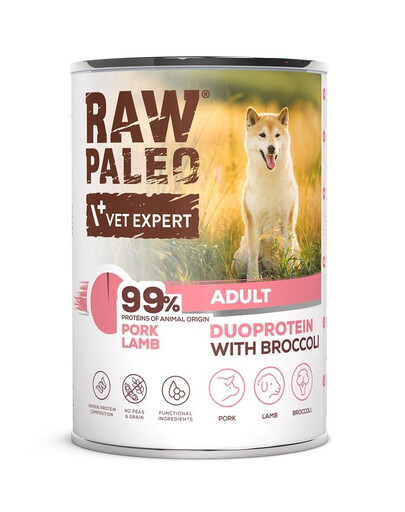 RAW PALEO Pork Lamb Adult 400g wieprzowina z jagnięciną karma mokra dla psów