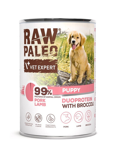 RAW PALEO Pork Lamb Puppy 400g wieprzowina z jagnięciną karma mokra dla szczeniąt