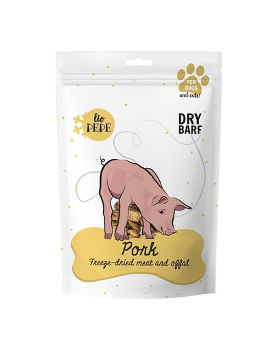 PAKA ZWIERZAKA PEPE Freeze-dried Pork 60g polędwiczka wieprzowa liofilizowane mięso