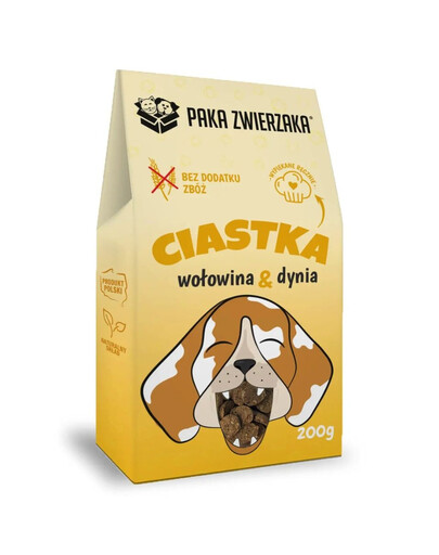 Paka Zwierzaka CIASTKA Wołowina z dynią  200g - przysmak dla psów