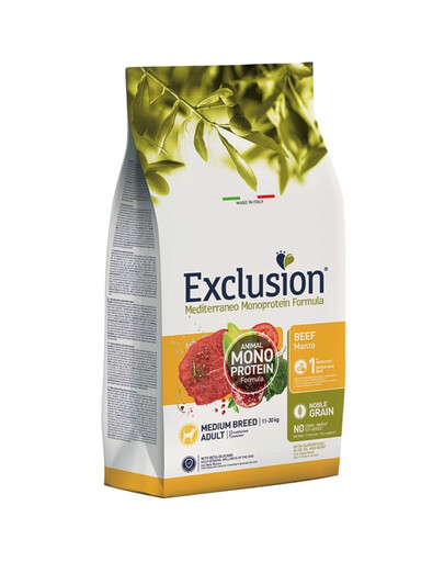 EXCLUSION Monoprotein Noble Grain M 12 kg wołowina karma dla psów średnich ras