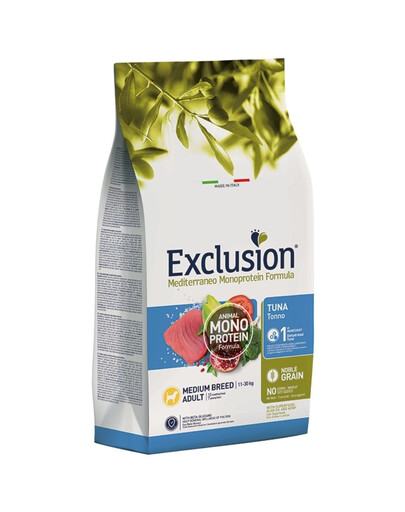 EXCLUSION Monoprotein Noble Grain M 12 kg tuńczyk karma dla psów średnich ras