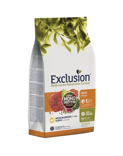 EXCLUSION Monoprotein Noble Grain Puppy M 3 kg wołowina karma dla szczeniąt średnich ras