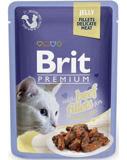 BRIT Premium Cat Delicate fillets in jelly Beef 24x85g z wołowiną dla kotów