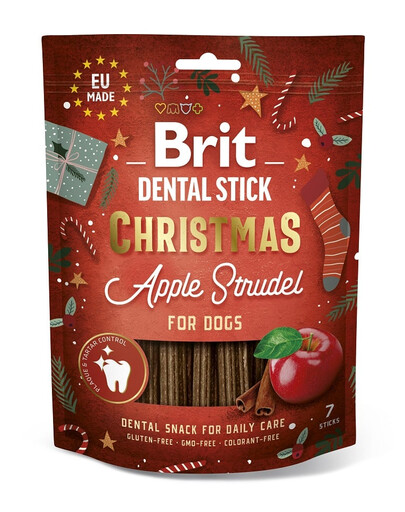 BRIT Christmas Dog Dental Snack 250 g świąteczny przysmak dla psów wspomagający dbanie o higienę jamy ustnej