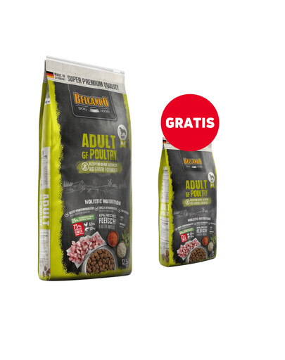 BELCANDO Adult Grain Free Poultry M-XL 12.5 kg sucha karma dla psów + karma 1 kg GRATIS