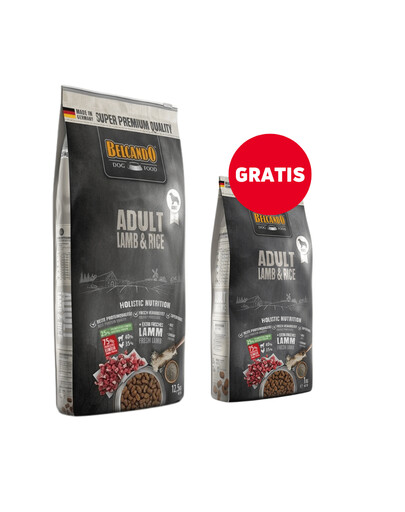 BELCANDO Adult Lamb & Rice 12.5 kg sucha karma dla psów wrażliwych jagnięcina i ryż + karma 1 kg GRATIS