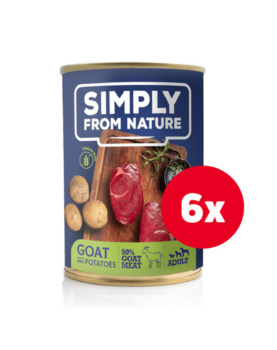 SIMPLY FROM NATURE Mokra karma dla psa Kozina z ziemniakami 6 x 400 g + przysmak GRATIS