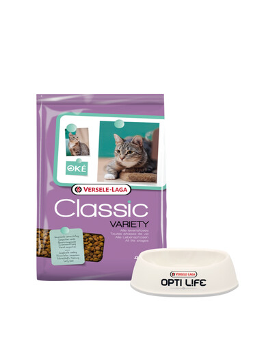 VERSELE-LAGA Classic cat variety 4 kg + Miska plastikowa dla kota GRATIS