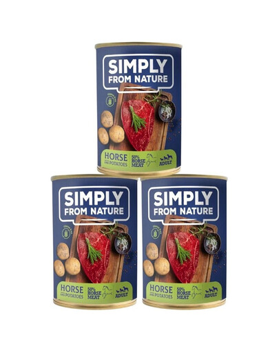 SIMPLY FROM NATURE konina z ziemniakami, 3x400 g - Mokra karma dla psów