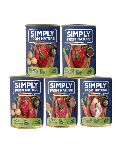 SIMPLY FROM NATURE Mokra karma dla psa mix smaków 5 x 400g