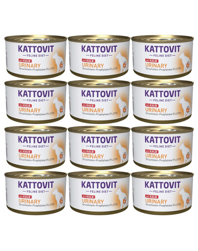 KATTOVIT Feline Diet Urinary Veal 12 x 85 g dla kotów z choróbami dolnych dróg moczowych Cielęcina