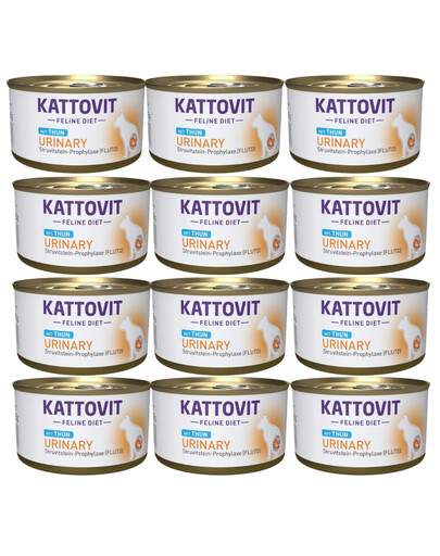 KATTOVIT Feline Diet Urinary Tuna 12 x 85 g dla kotów z chorobami dolnych dróg moczowych Tuńczyk