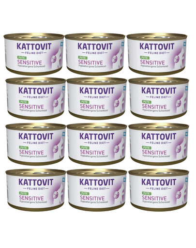 KATTOVIT Feline Diet Sensitive Turkey 12x85 g mokra karma dla kotów Indyk