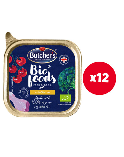 Butcher's Bio Foods Dog z kurczakiem pasztet 12x150g