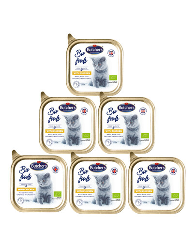 Butcher's Bio Foods Cat z kurczakiem pasztet 6x85g