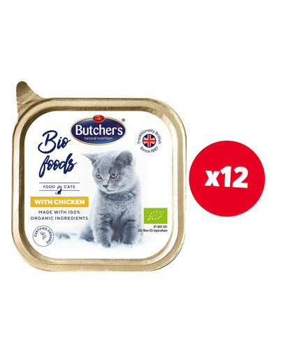 Butcher's Bio Foods Cat z kurczakiem pasztet 12x85g