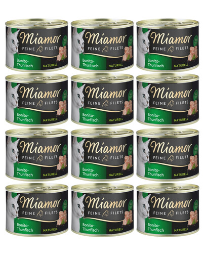 MIAMOR Feline Filets Tuna bonita 12 x 100 g mokra karma dla kotów w sosie własnym Tuńczyk bonita