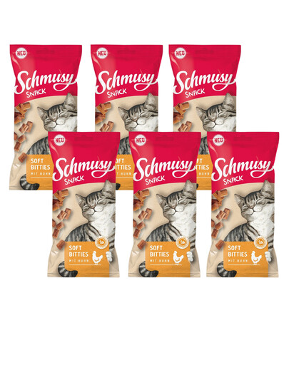 SCHMUSY SNACK Soft Bities miękkie kąski 6x60 g przysmak dla kotów z kurczakiem