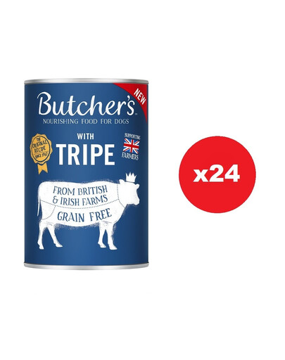 Butcher’s Original Tripe Mix, ze żwaczem, pasztet, 24x400g - mokra karma dla psa