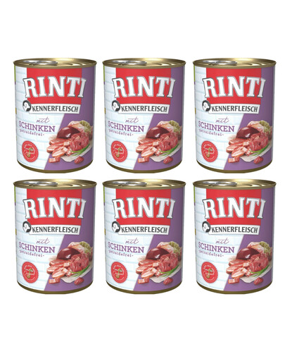 RINTI Kennerfleisch Ham 6x800 g - karma mokra dla psów z szynką