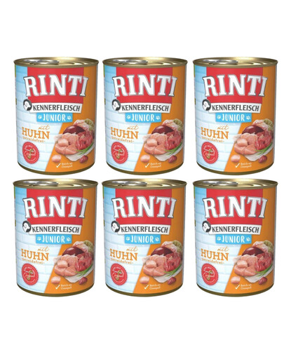 Rinti Junior Puszka Rinti Kennerfl Kura,6x800g - mokra karma dla szczeniąt