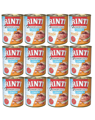 Rinti Junior Puszka Rinti Kennerfl Kura,12x800g - mokra karma dla szczeniąt