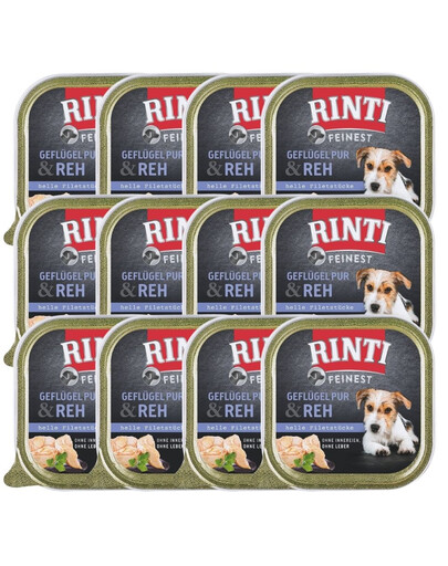 RINTI Feinest Poultry Pure&Deer 12x150 g Mokra karma dla psów Drób i jeleń