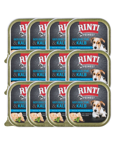 RINTI Feinest Poultry Pure&Veal 12x150 g Karma mokra dla psów Drób i cielęcina