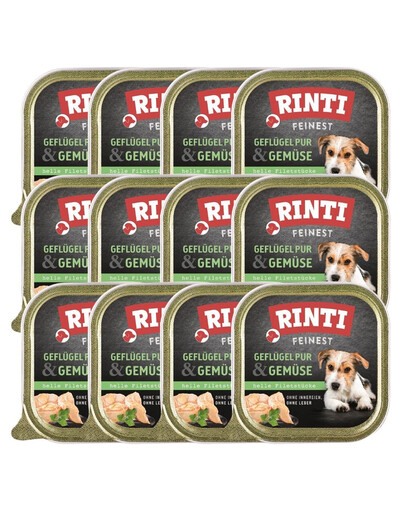 RINTI Feinest Poultry Pure&Vegetables 12x150 g Karma mokra dla psów Ddrób i warzywa