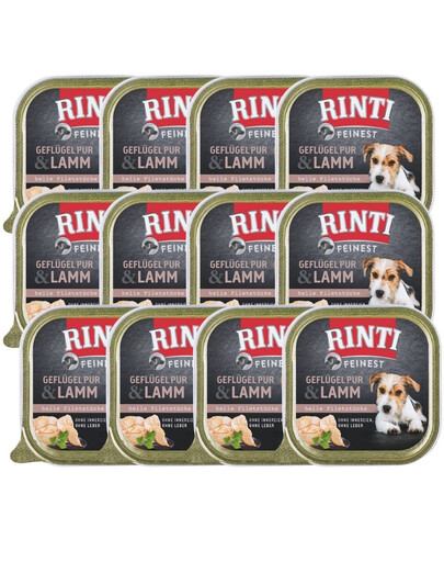 RINTI Feinest Poultry Pure&Lamb 12x150 g Mokra karma dla psów dorosłych Drób i jagnięcina