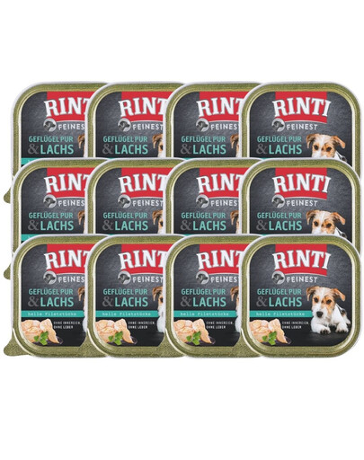 RINTI Feinest Poultry Pure&Salmon 12x150 g Mokra karma dla psów dorosłych Drób i łosoś