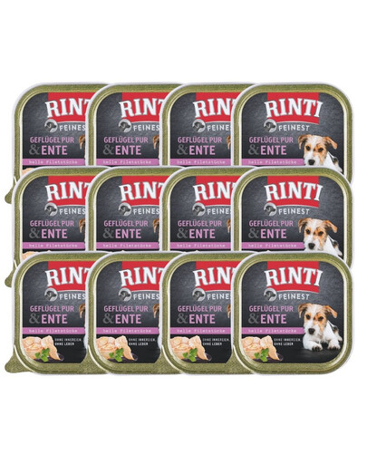 RINTI Feinest Poultry Pure&Duck 12x150 g Mokra karma dla psów dorosłych Drób i kaczka