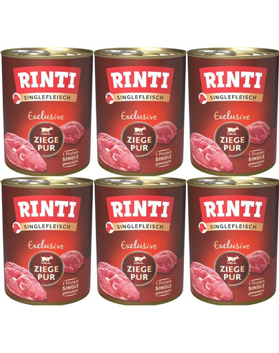 RINTI Singlefleisch Exclusive Goat Pure 6x800 g monobiałkowa mokra karma dla psa Kozina