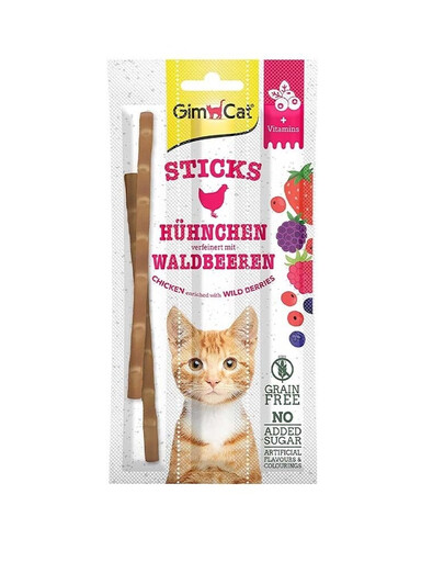 GIMCAT Sticks Chicken&Wild Berries  z kurczakiem i jagodami 3szt.