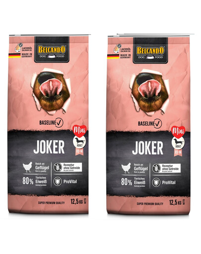 BELCANDO Baseline Joker Grain Free, 2x12,5 kg - sucha karma dla dorosłych psów, ras małych i średnich