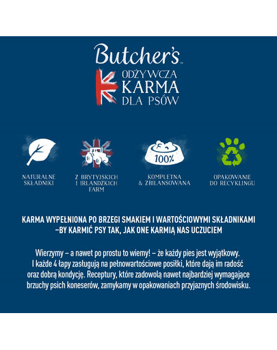 BUTCHER'S Original Recipe in Gravy, karma dla psa, kawałki z indykiem w sosie, 12 x 400g