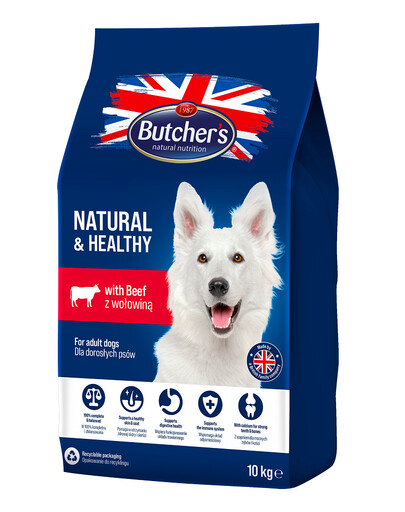 Butcher's Natural&Healthy Dog Dry z Wołowiną 10 kg - sucha karma dla psów z wołowiną 10kg