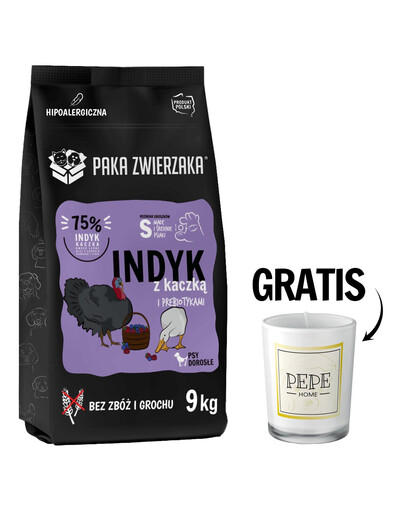 PAKA ZWIERZAKA Seventh Heaven Karma sucha Indyk i kaczka Mini 9 kg + świeca GRATIS