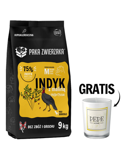 PAKA ZWIERZAKA Seventh Heaven Karma sucha Indyk z maliną 9 kg + świeczka GRATIS